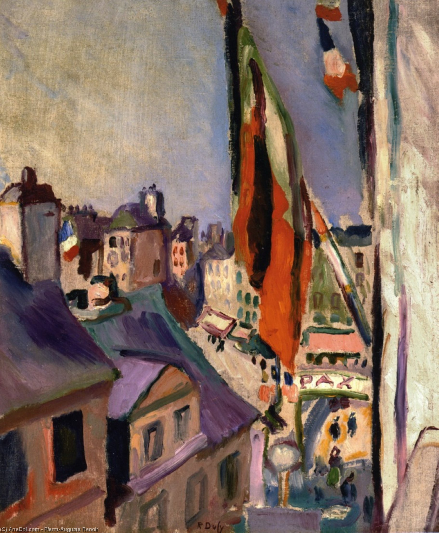 Flag Decorated Street — Pierre-auguste Renoir