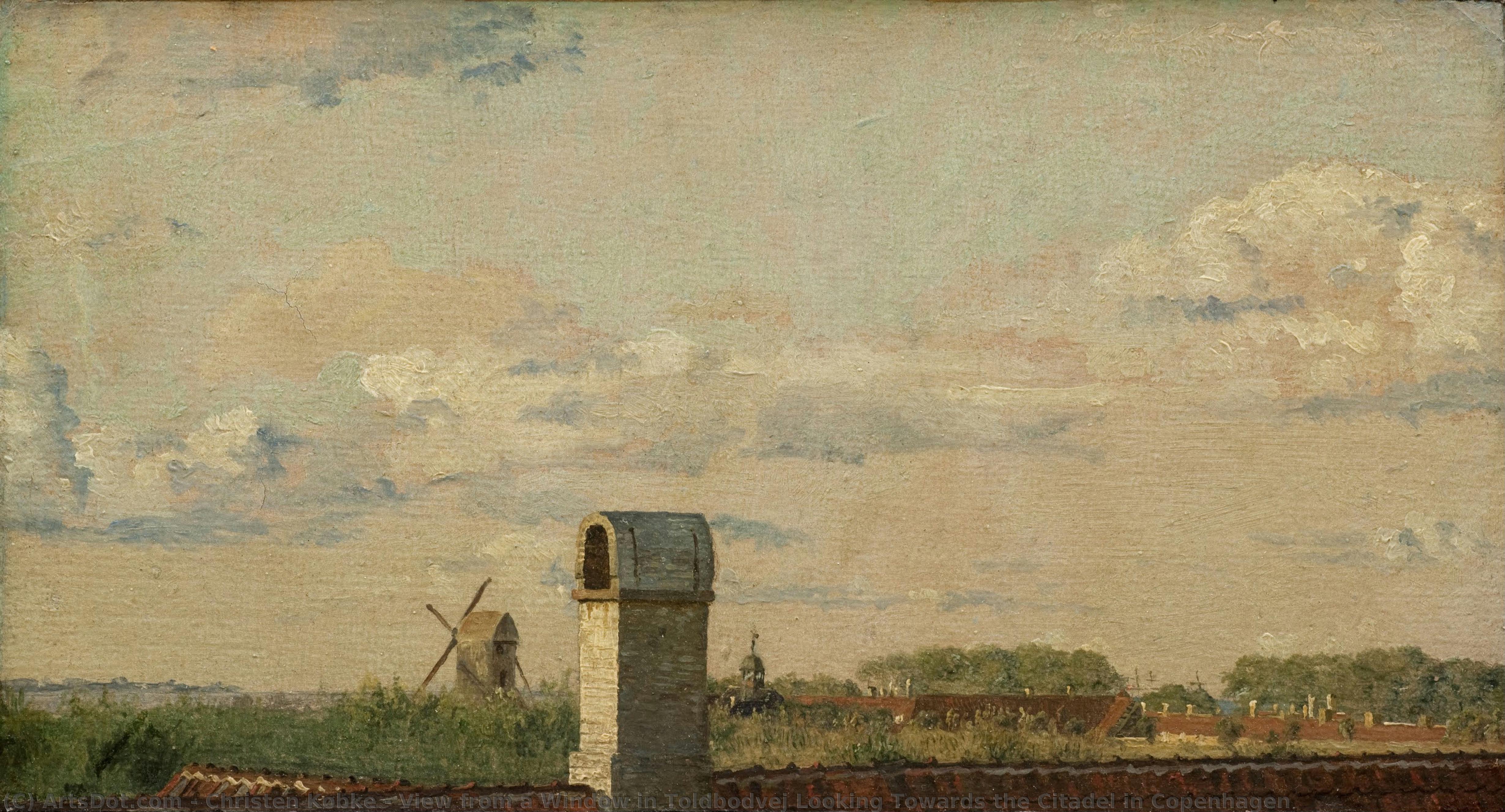 View From A Window In Toldbodvej Looking Towards The Citadel In Copenhagen — Christen Købke