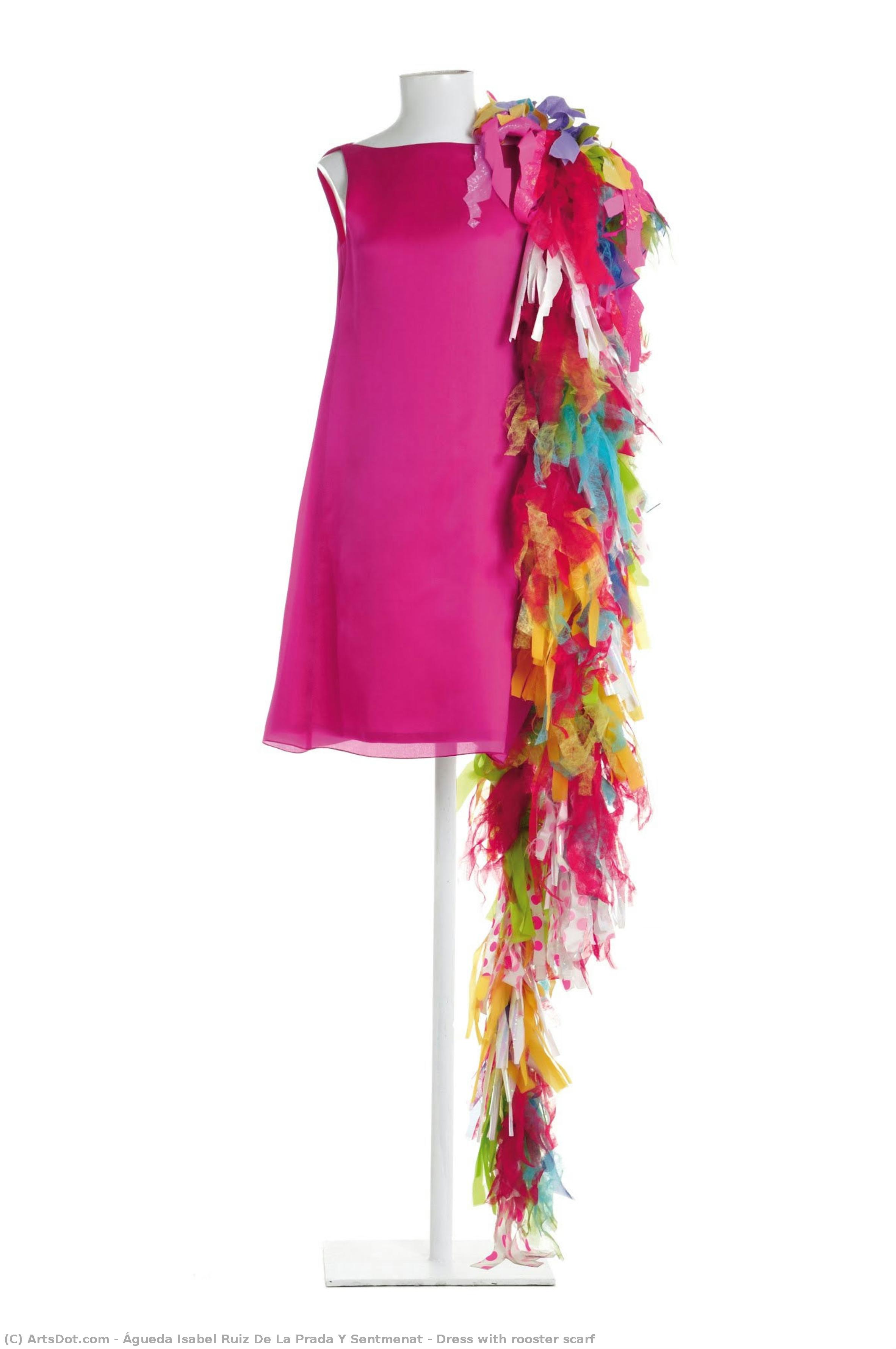 Dress With Rooster Scarf — Águeda Isabel Ruiz De La Prada Y Sentmenat