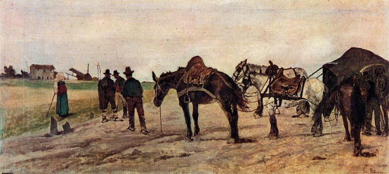 Wagon And Peasants In The Roman Countryside — Giovanni Fattori