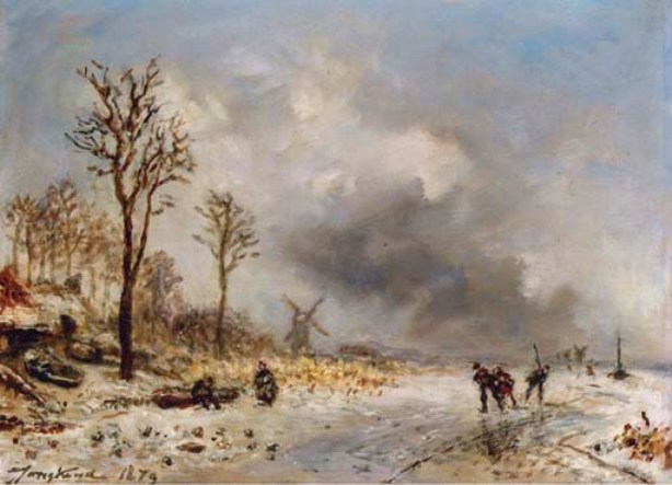 Skaters Near Rotterdam — Johan Barthold Jongkind