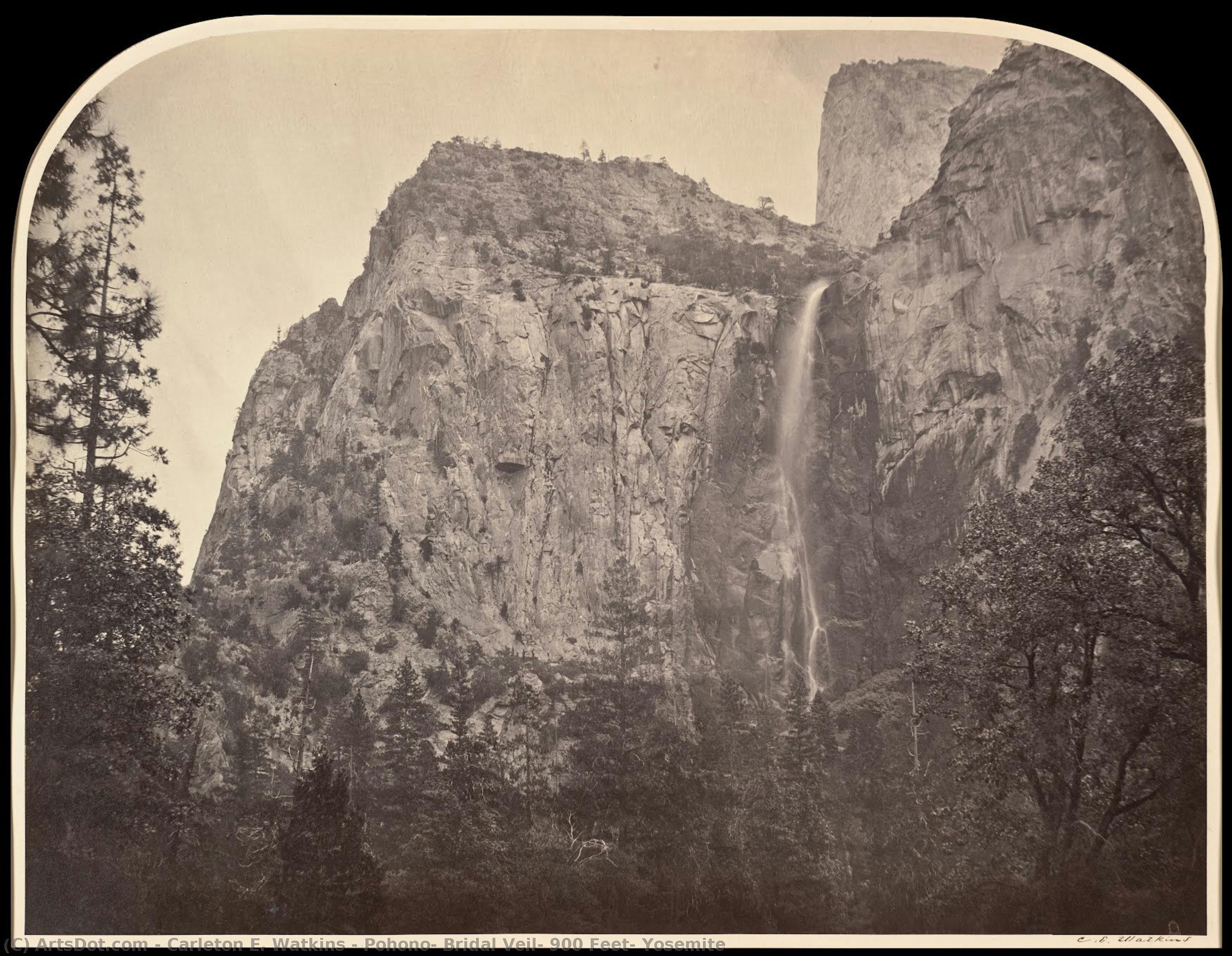 Pohono, Bridal Veil, 900 Feet, Yosemite — Carleton E. Watkins