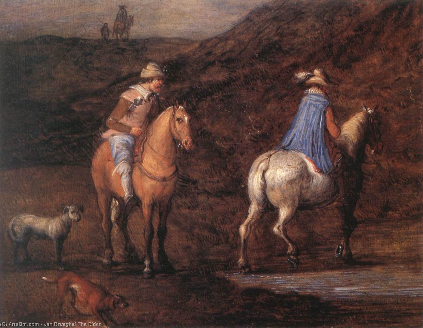 Travellers On The Way (detail) — Jan Brueghel The Elder