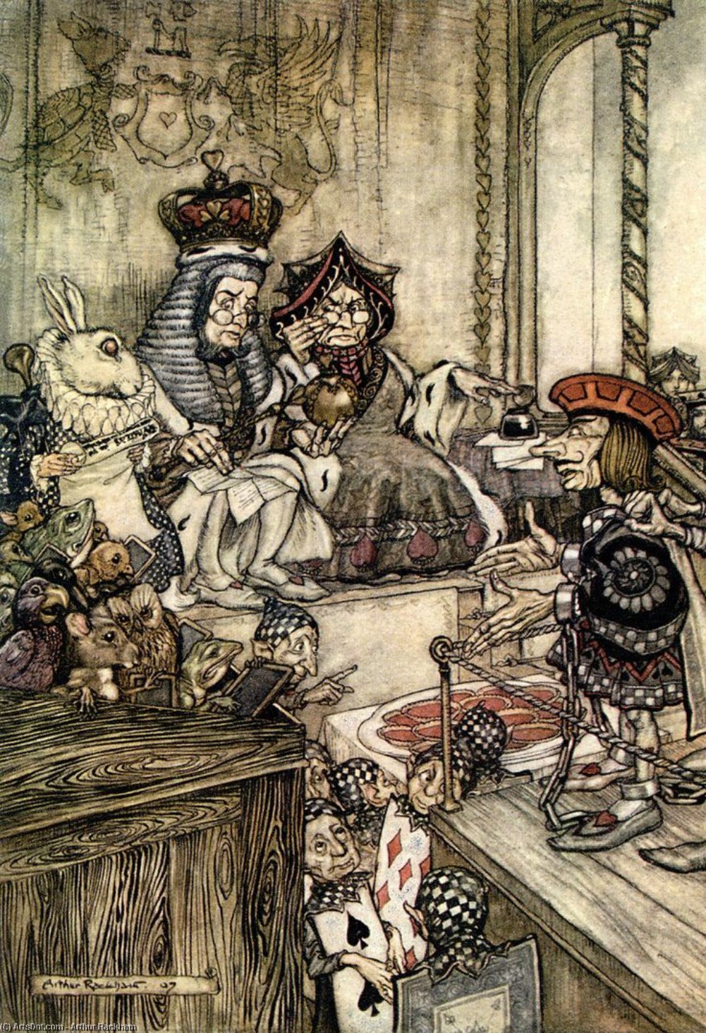 Alice In Wonderland. Who Stole The Tarts — Arthur Rackham
