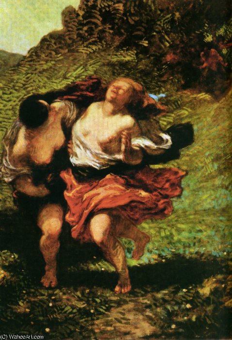 Deux Nymphes Poursuivies Par Des Satyres Two Nymphs Continued By Satyrs — Honoré Daumier