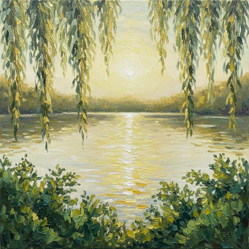 Vergoldete Gelassenheit: Eine Einzigartige Vision Von Sonnenbeschienenen Weiden Und Goldenen Wassern — Laurent Fontaine