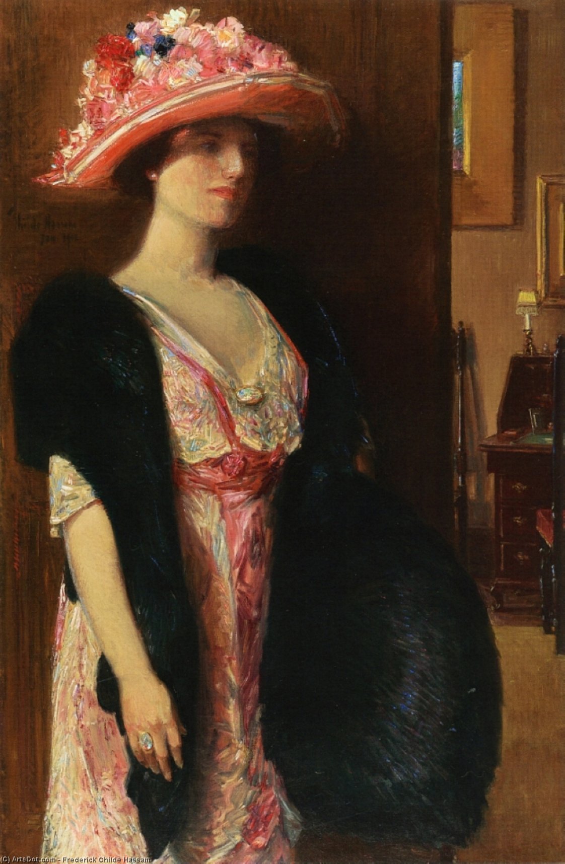 Fire Opals (also Known As Lady In Furs: Portrait Of Mrs. Searle) — Фредерик Хассам