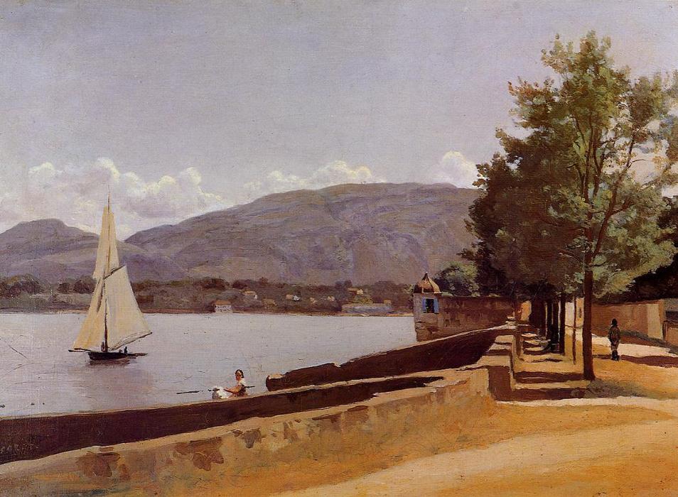 The Quai Des Paquis In Geneva — Jean-baptiste-camille Corot