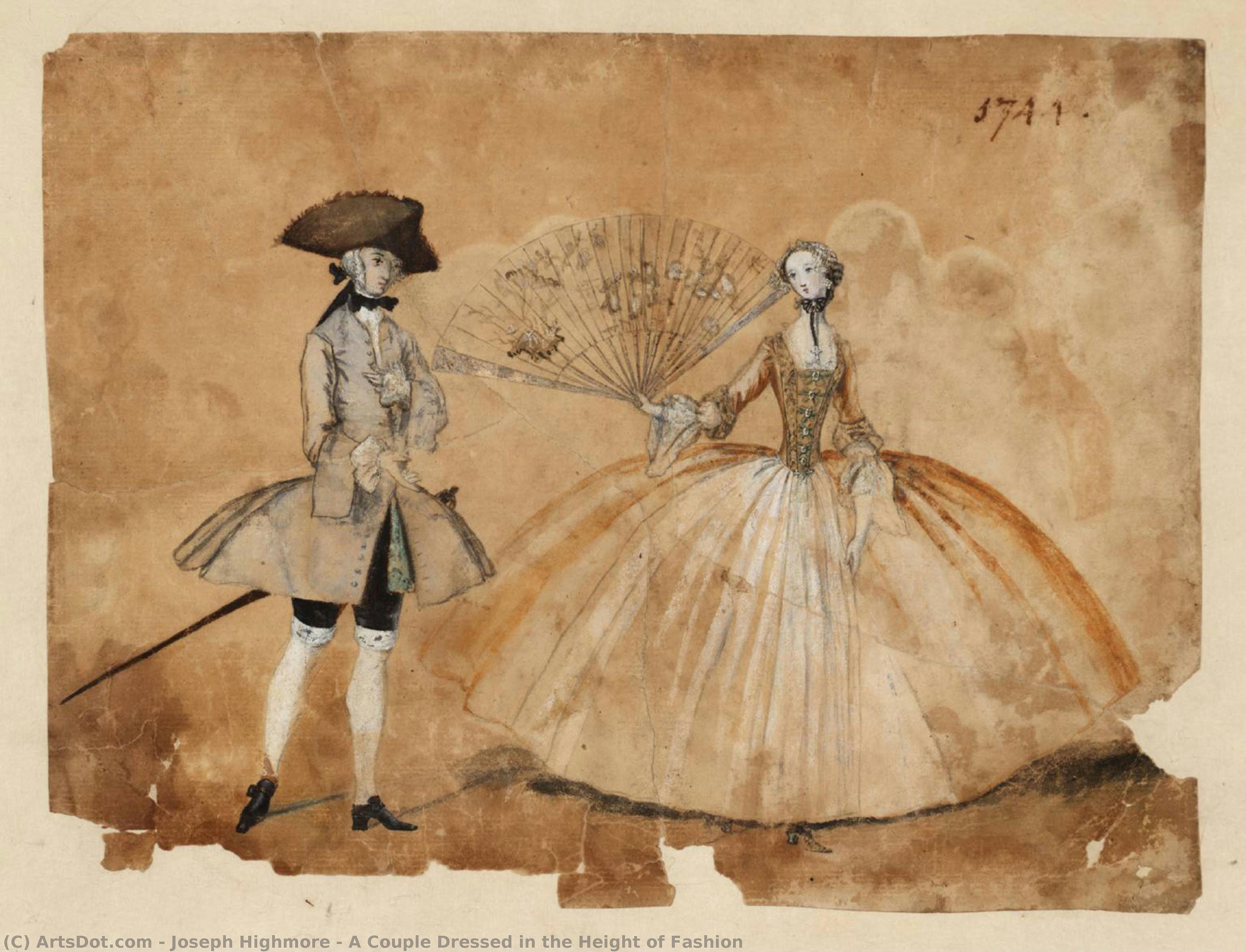 Una Pareja Vestida En Pleno Esplendor De La Moda — Joseph Highmore