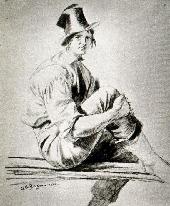 Study Of A Boatman For Boatmen On The Missouri 1 — George Caleb Bingham