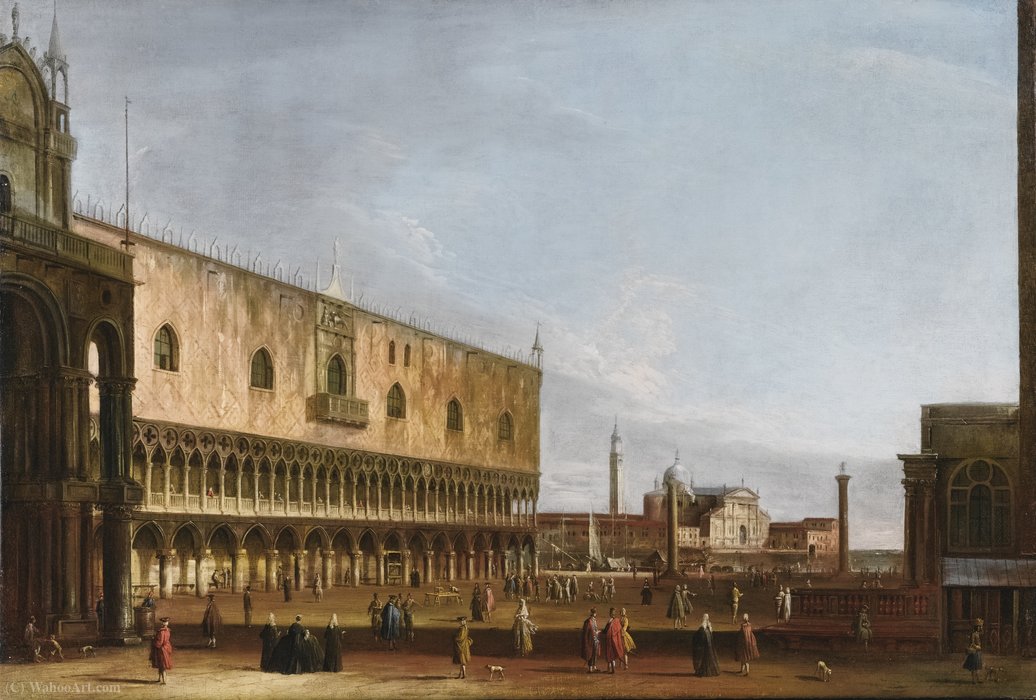 A View Of The Piazzetta From Piazza San Marco — Apollonio Domenichini (maestro Della Fondazione Langmatt)