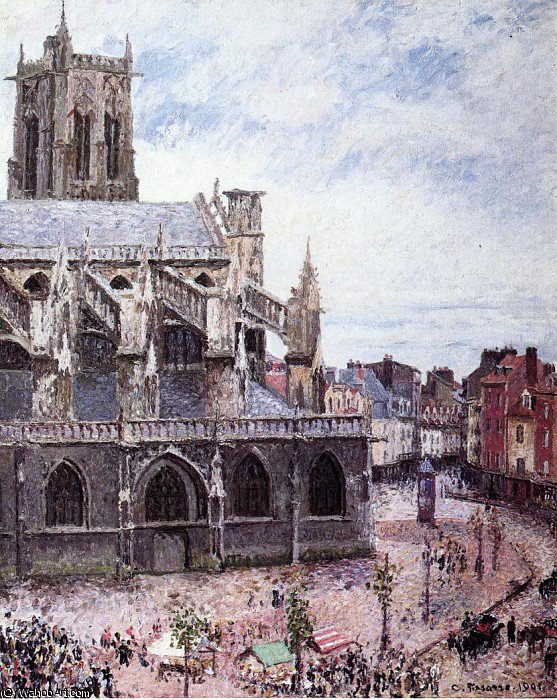 The Church Of Saint-jacues, Dieppe, Rainy Weather. — Camille Pissarro