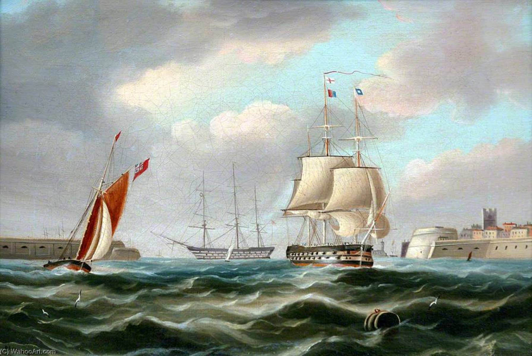 A Ship Of The Line Leaving Portsmouth — Richard Ball Spencer
