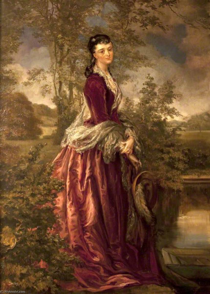 Beatrice Mary Petre (1858–1930), Mrs Henry Ferrers Ferrers, Standing In A Rural Landscape — Rebecca Dulcibella Orpen