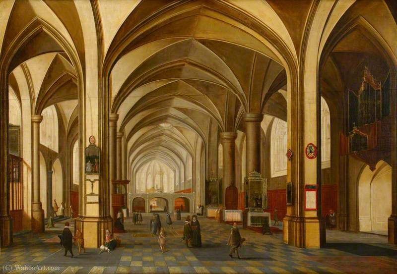A Church Interior With Figures — Hendrick Van The Younger Steenwyck