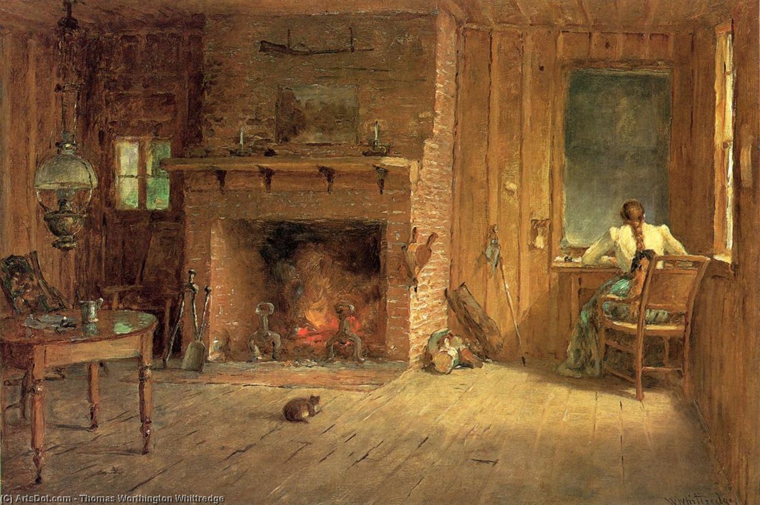 The Club House Sitting Room At Balsam Lake, Catskills — Thomas Worthington Whittredge