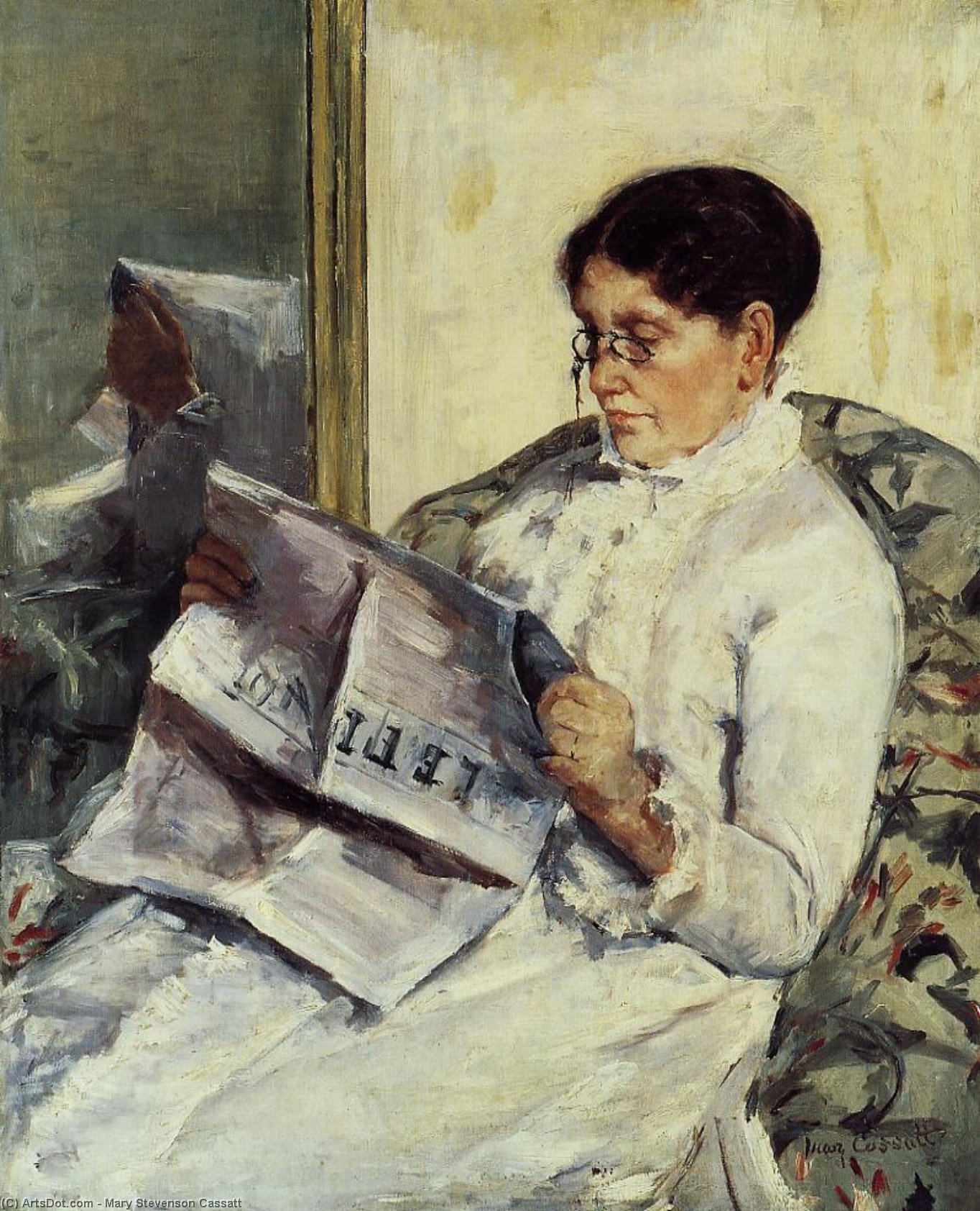 Portrait Of A Lady Aka Reading Le Figaro — Mary Stevenson Cassatt
