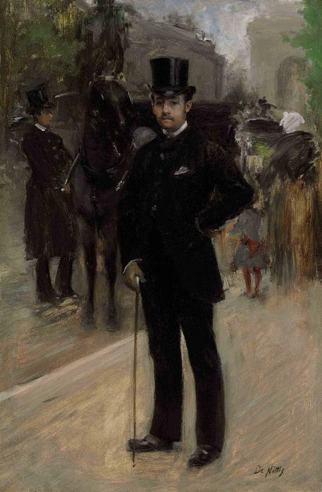 Portrait Of A Gentleman On A Parisian Boulevard — Giuseppe De Nittis
