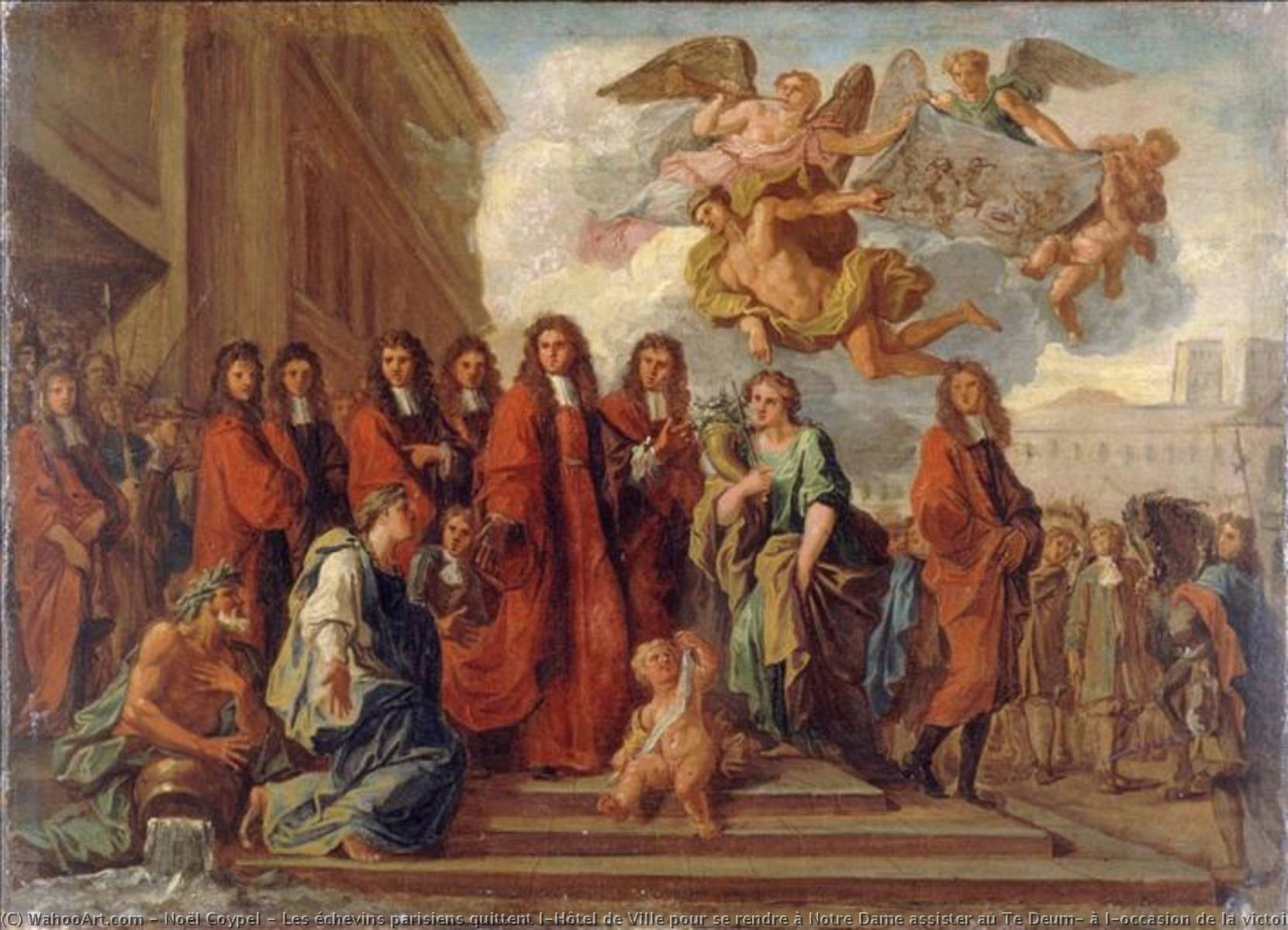 Les Échevins Parisiens Quittent L'hôtel De Ville Pour Se Rendre À Notre Dame Assister Au Te Deum, À L'occasion De La Victoire De Seneffe (1674) — Noel Nicolas Coypel