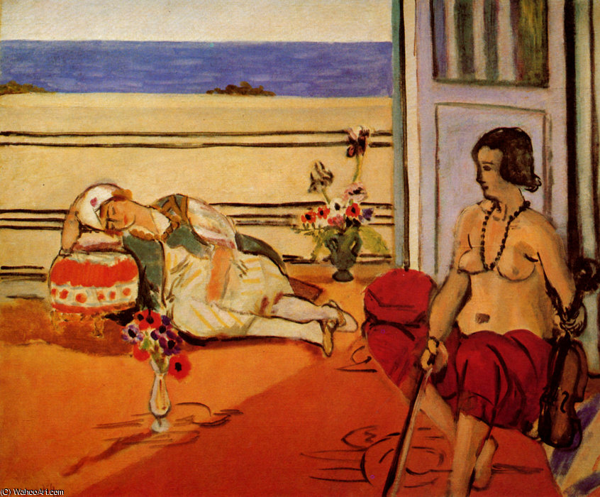Les Deux Odalisque, La Terrasse Huile Sur Toile — Henri Matisse