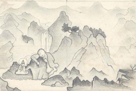 Sketch For ''padma Sambhava'' From ''banners Of The East'' — Nicholas Roerich
