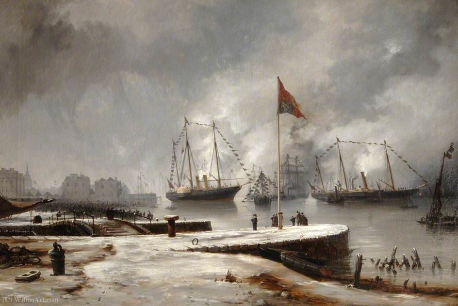 The Departure From Gravesend Of Hrh Princess Royal On Her Marriage, 2 February To Prince Frederick, During A Snowstorm (1858) — Richard Henry Nibbs