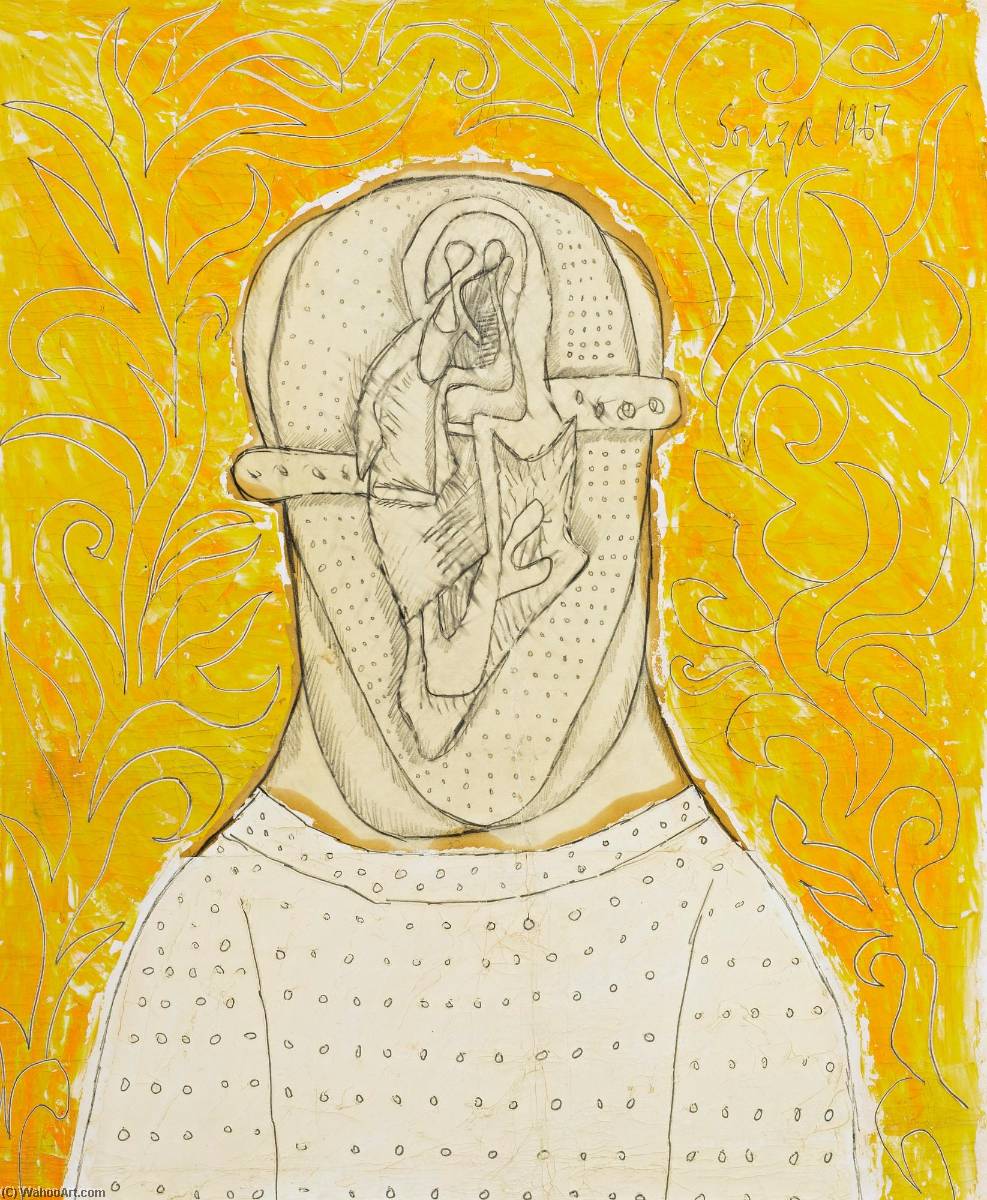 Untitled (head In Yellow) — Francis Newton Souza