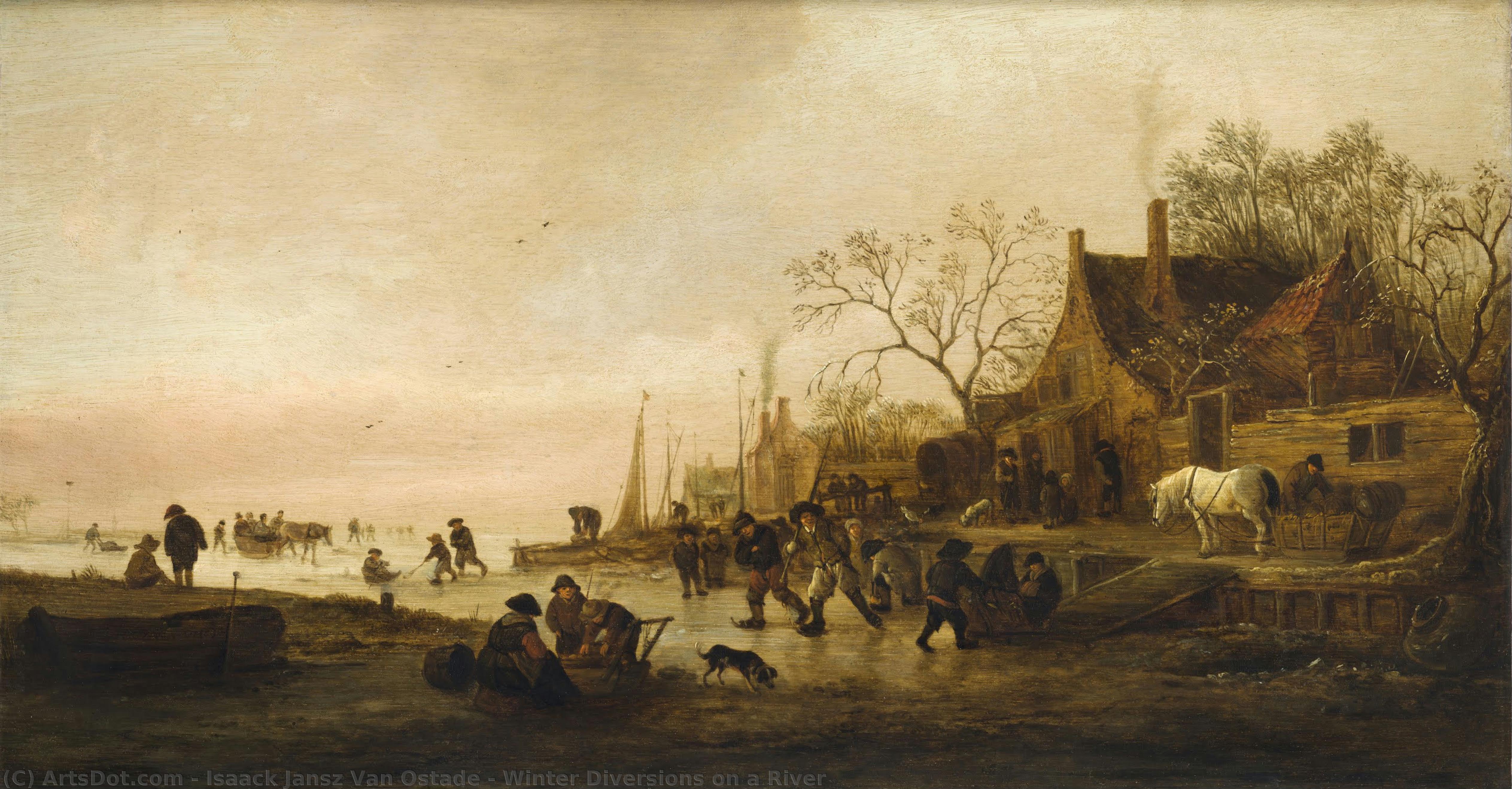 Winter Diversions On A River — Isaack Jansz Van Ostade