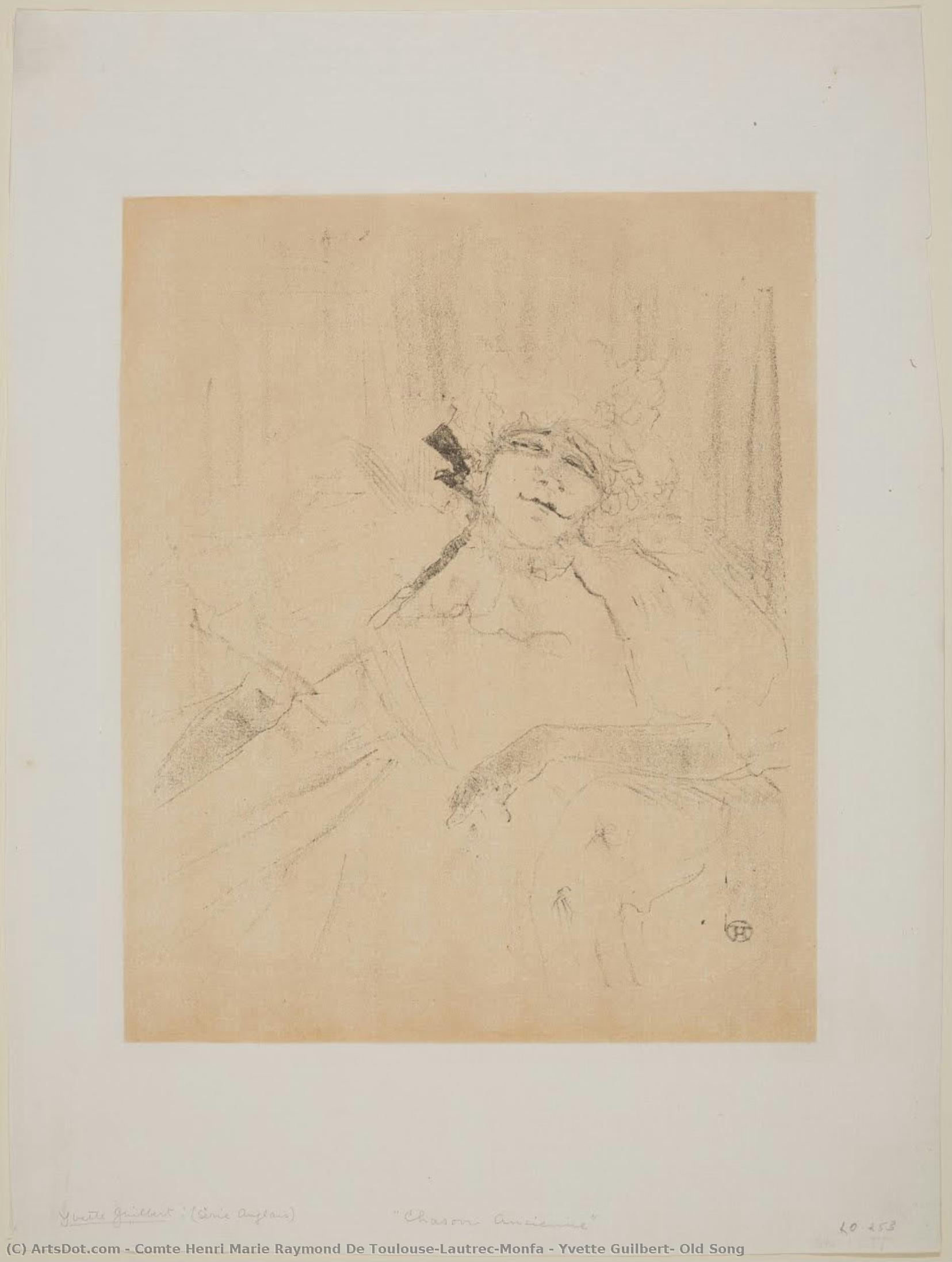 Yvette Guilbert, Old Song — Henri De Toulouse-lautrec