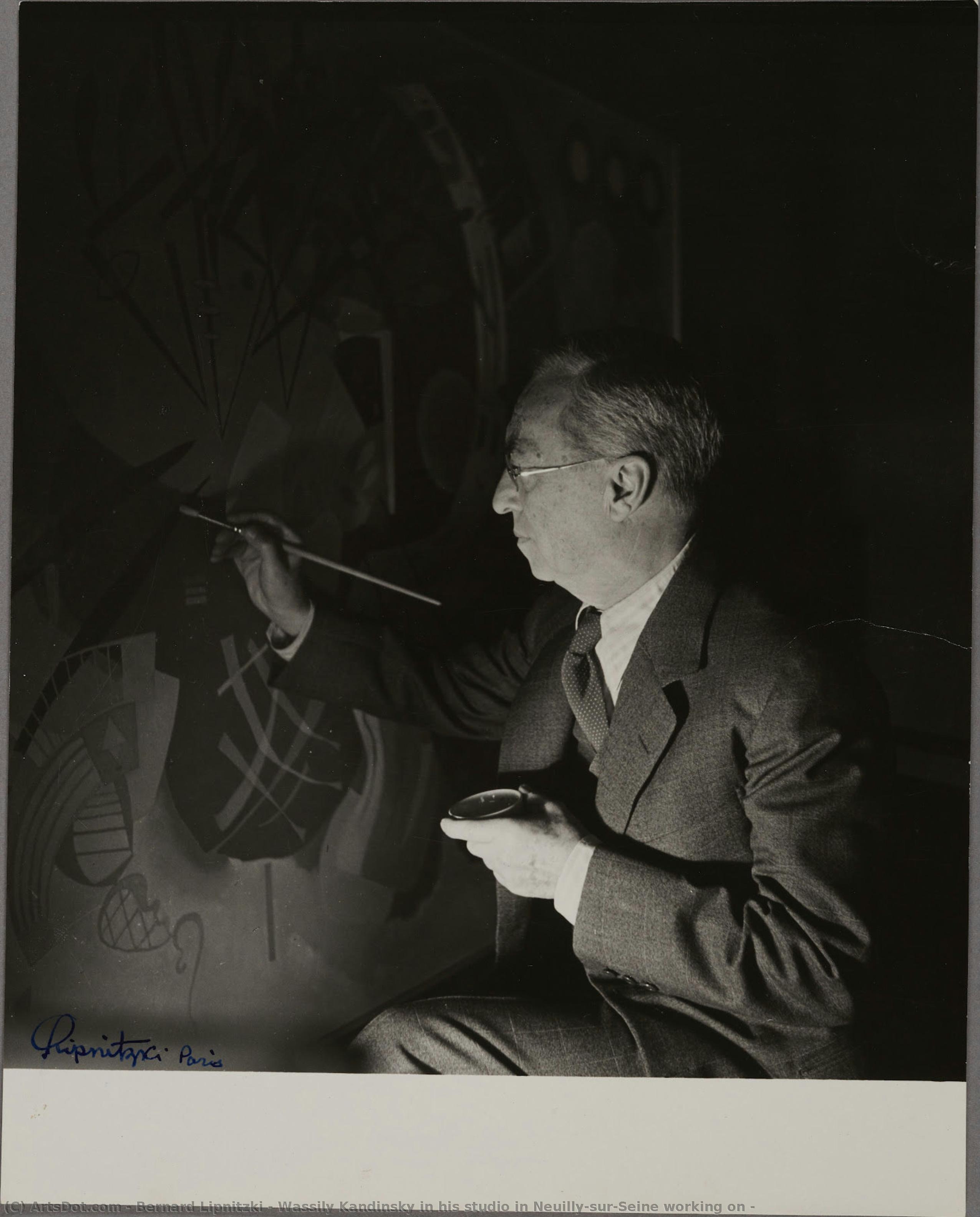 Wassily Kandinsky In His Studio In Neuilly-sur-seine Working On — Bernard Lipnitzki