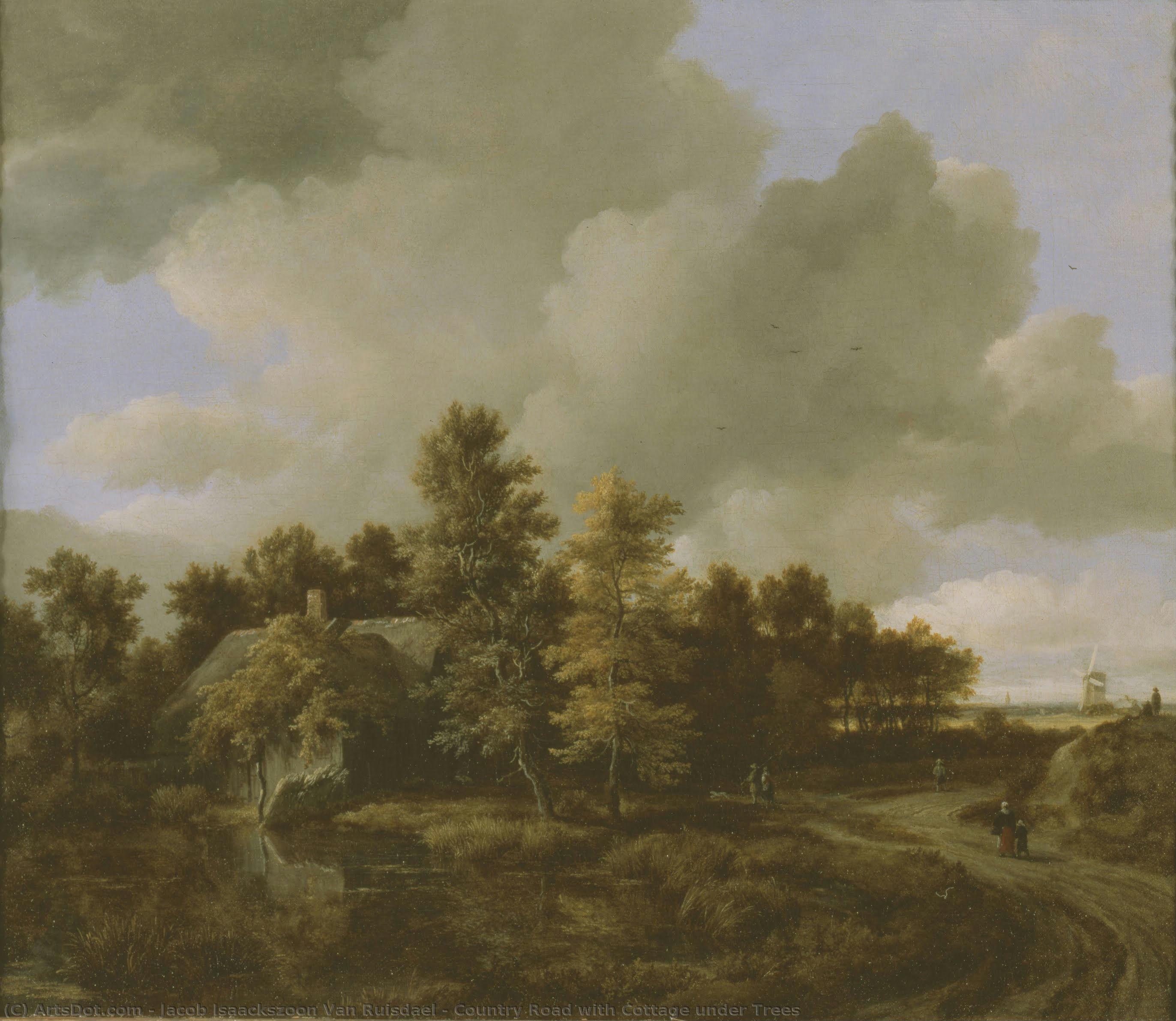 Country Road With Cottage Under Trees — Jacob Isaackszoon Van Ruisdael
