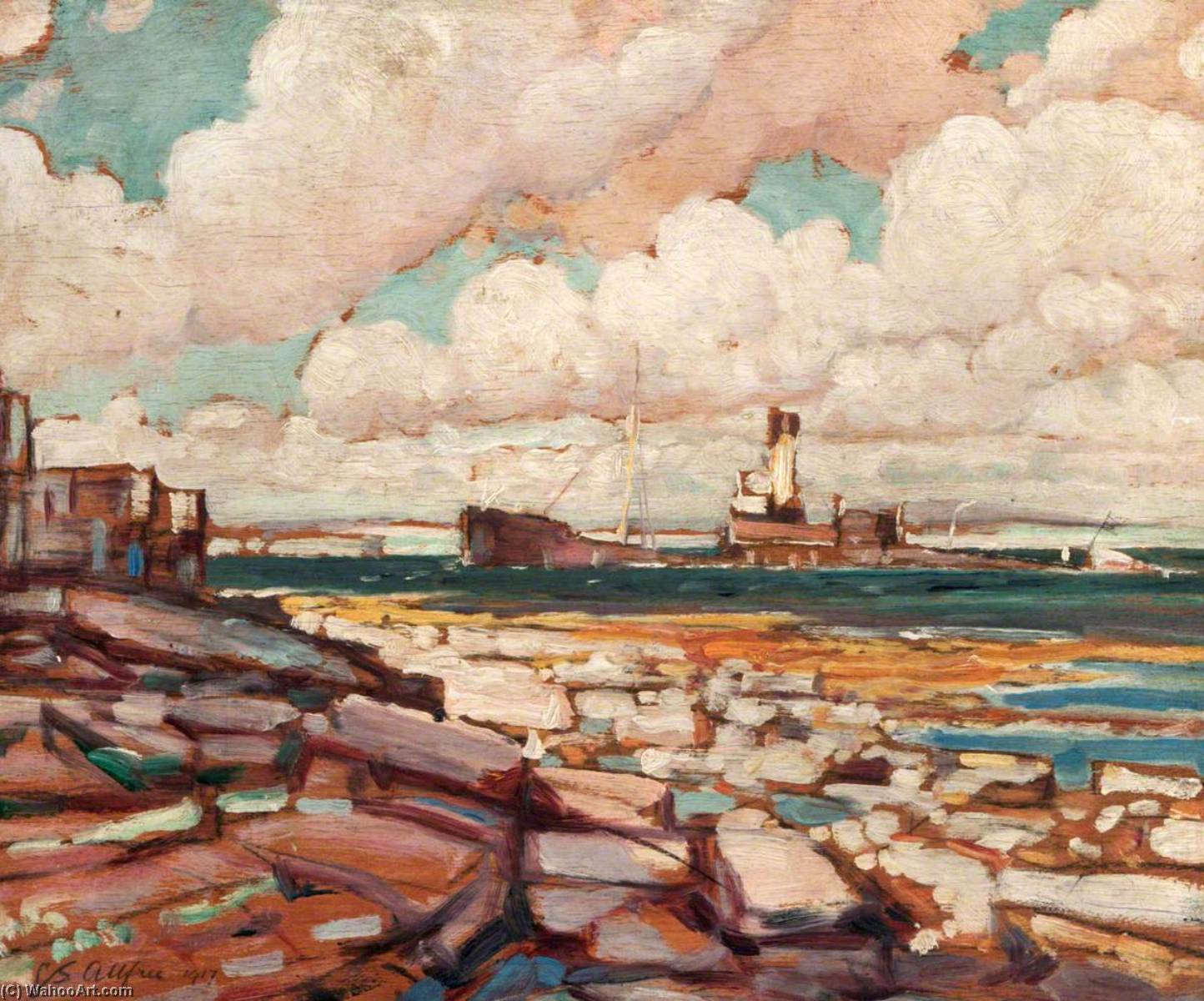 Submarined Ship Coming Into Kirkwall — Geoffrey Stephen Allfree