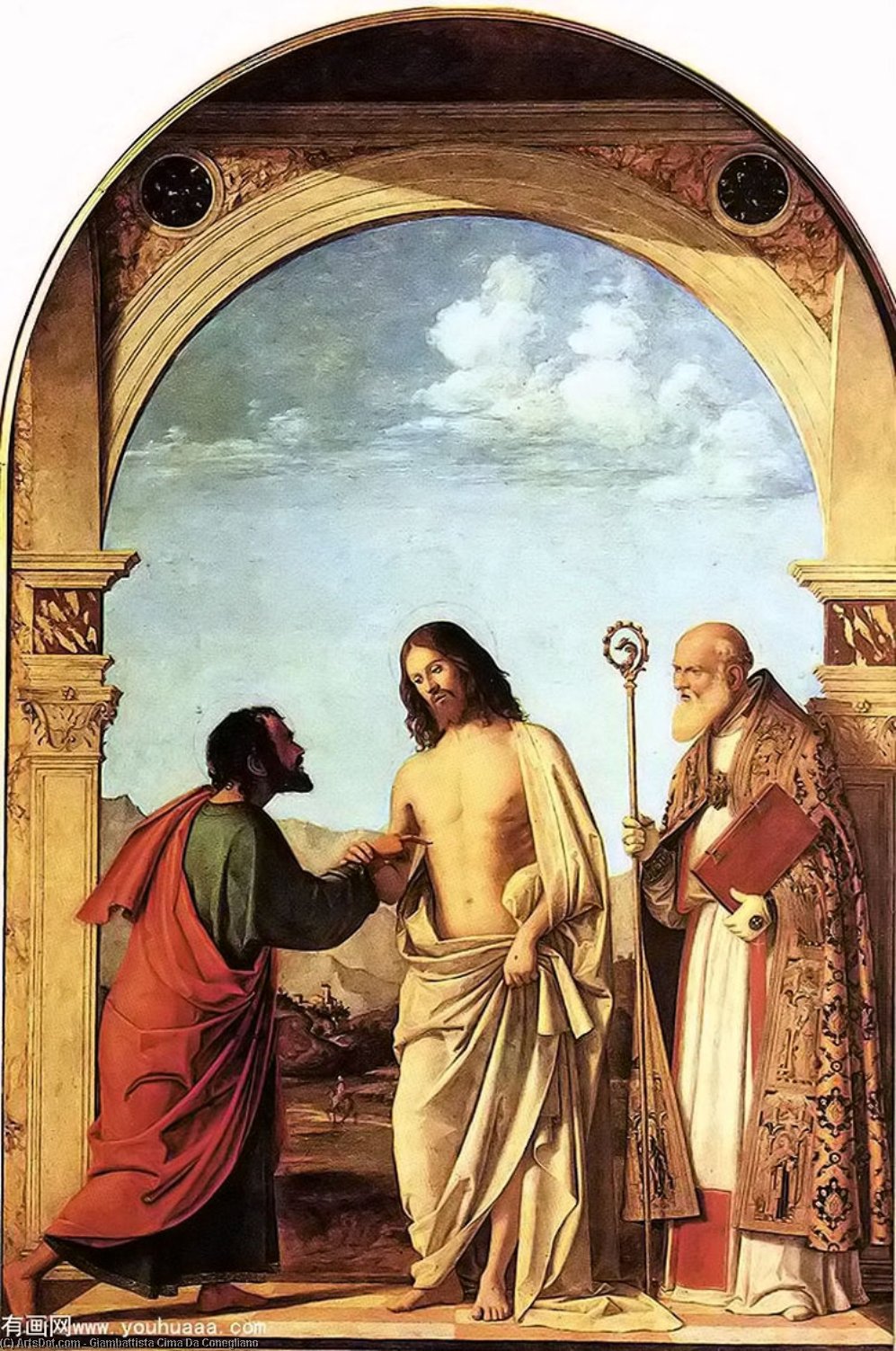 The Incredulity Of St. Thomas With St. Magno Vescovo — Giovanni Battista Cima Da Conegliano