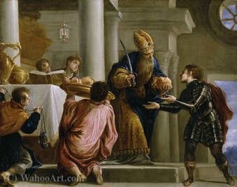The Priest Ahimelech Delivering Bread And The Sword To David — Juan Antonio Frias Y Escalante