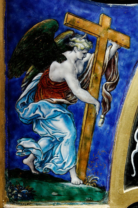 Angel With The Cross And St Veronica's Veil, Detail Of An Altarpiece With The Resurrection, Limoges Artwork. — Léonard Limosin