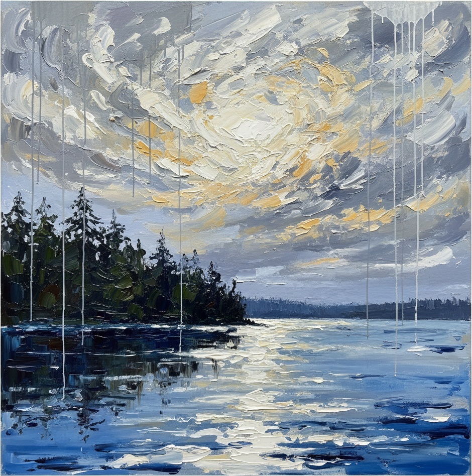 Ephemeral Dusk Over Silhouetted Shores In A Singular Study Of Light And Chaos — Christian Noiret