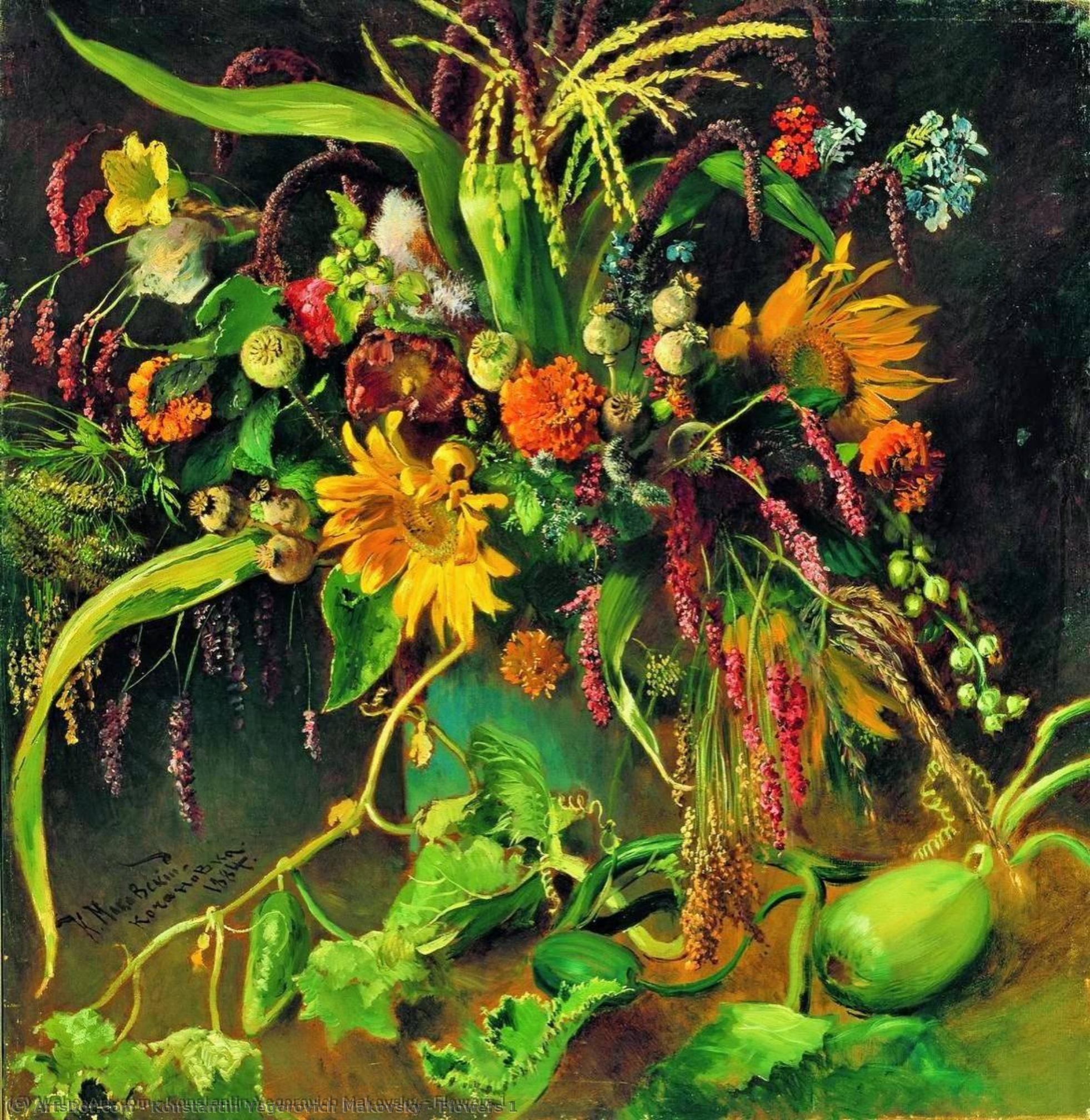 Flowers 1 — Konstantin Yegorovich Makovsky