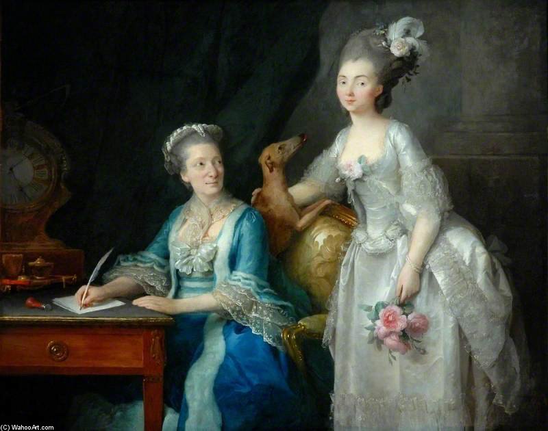 Portrait Of An Elderly Woman With Her Daughter — Anne Vallayer-coster
