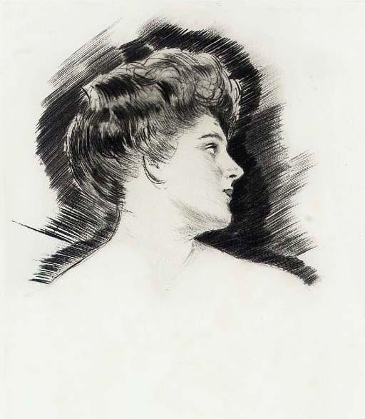 Head Of A Young Woman Turned To The Right — Paul César Helleu