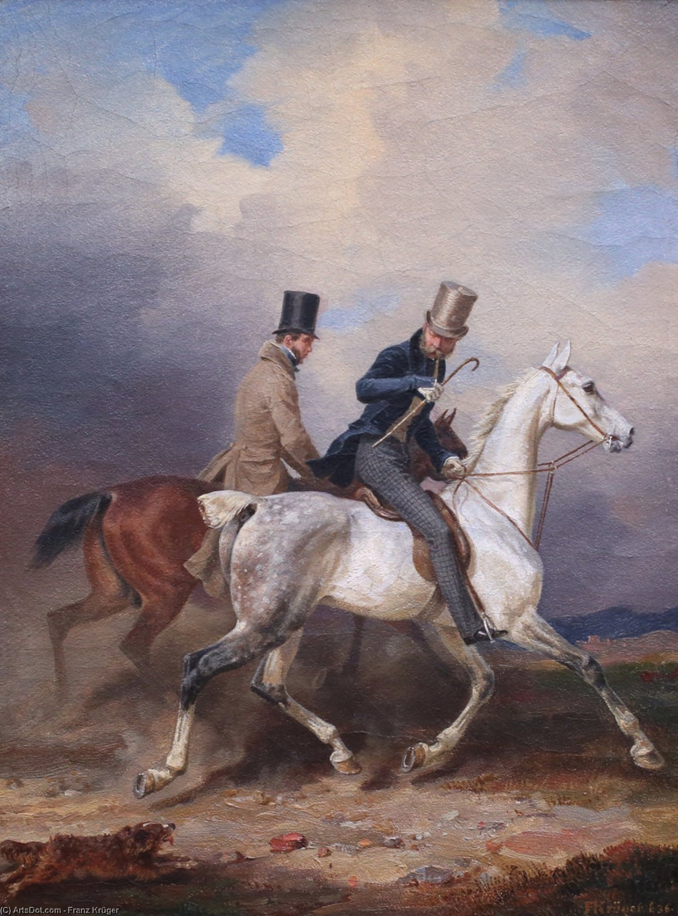 Prince Wilhelm Riding Out In The Company Of The Artist — Franz Krüger