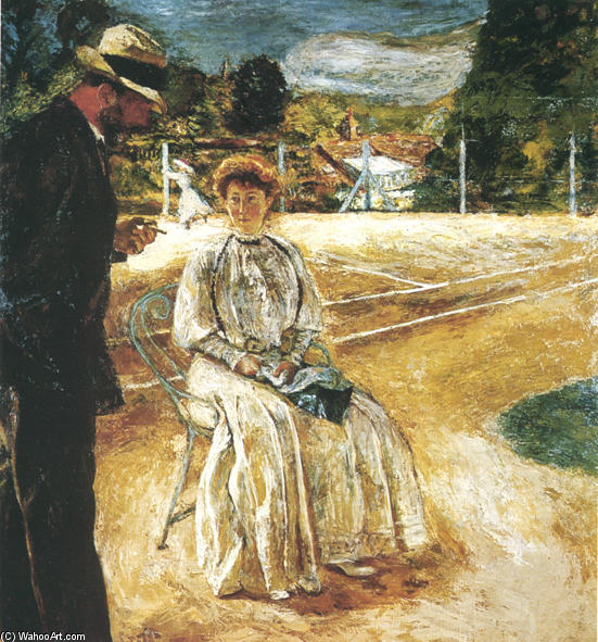 Painting Of A Tennis Court Castle Guernon Ranville — Jean-édouard Vuillard