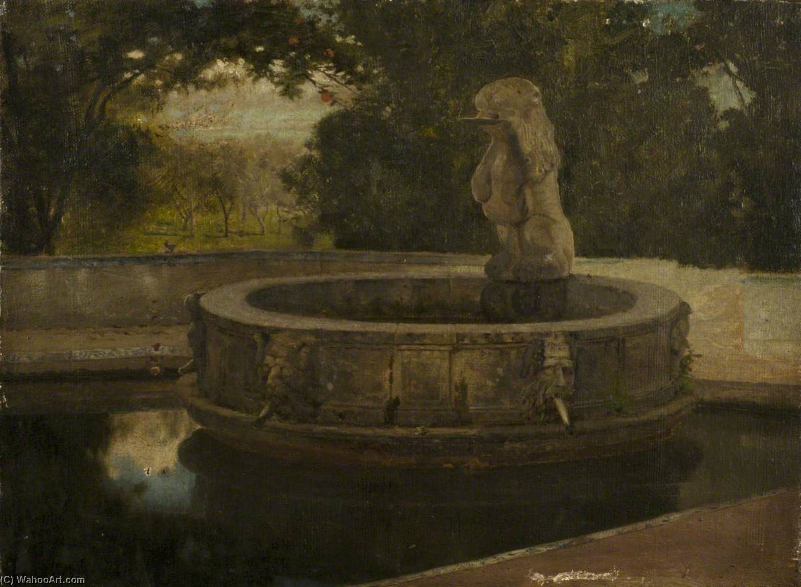 Fountain In Garden — William Bright Morris