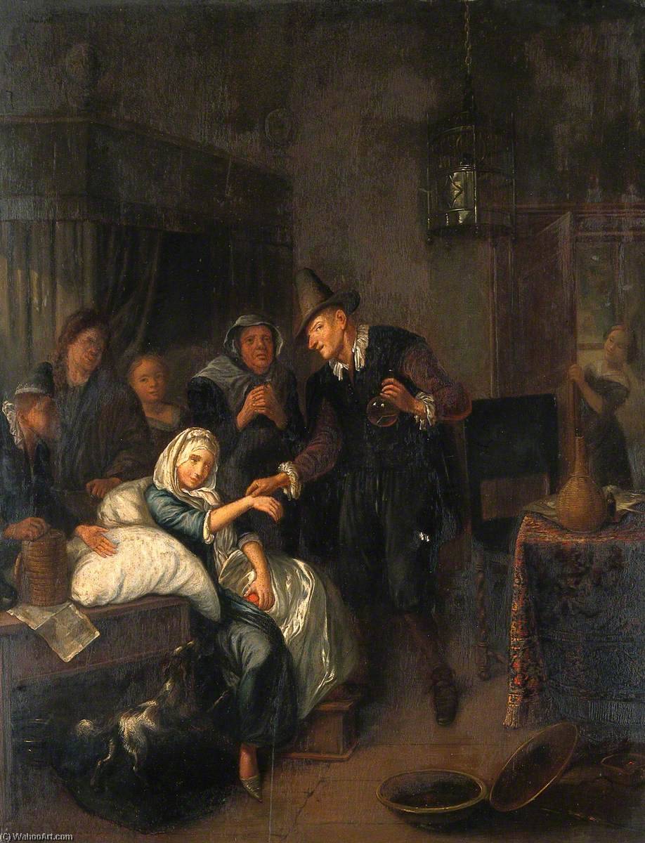 A Medical Practitioner Taking A Girl's Pulse And Holding A Flask Of Her Urine — Richard Brakenburg