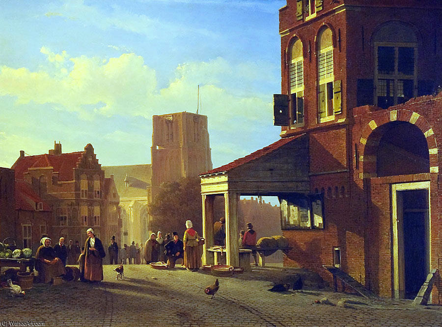 Fish Market In Woudrichem — Johan Hendrik Weissenbruch