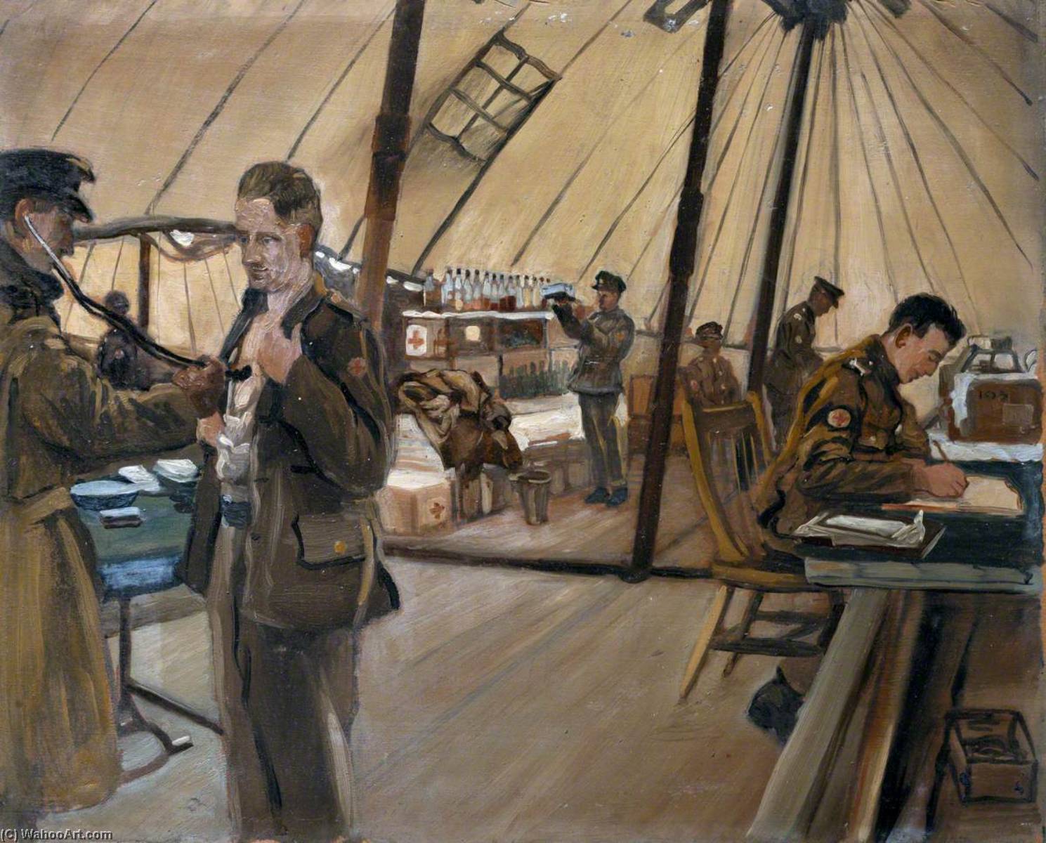 The Royal Army Medical Corps In Training, Blackpool The Medical Inspection Room And Dispensary — John Hodgson Lobley