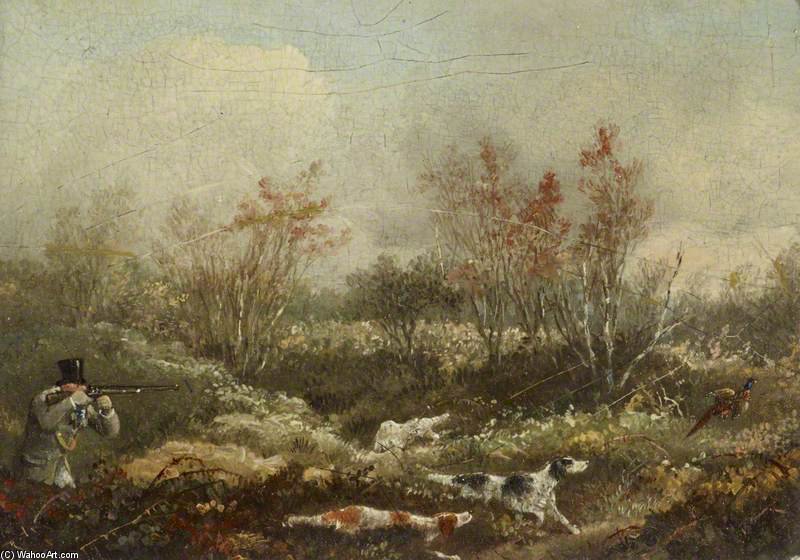 Sportsmen Shooting Pheasant Over Setters — Samuel John Egbert Jones