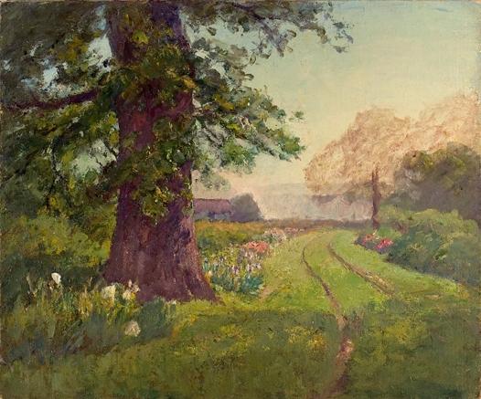 Spring Scene (oak And Flowers) — Theodore Clement Steele