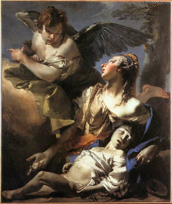 The Angel Succouring Hagar — Giambattista Tiepolo