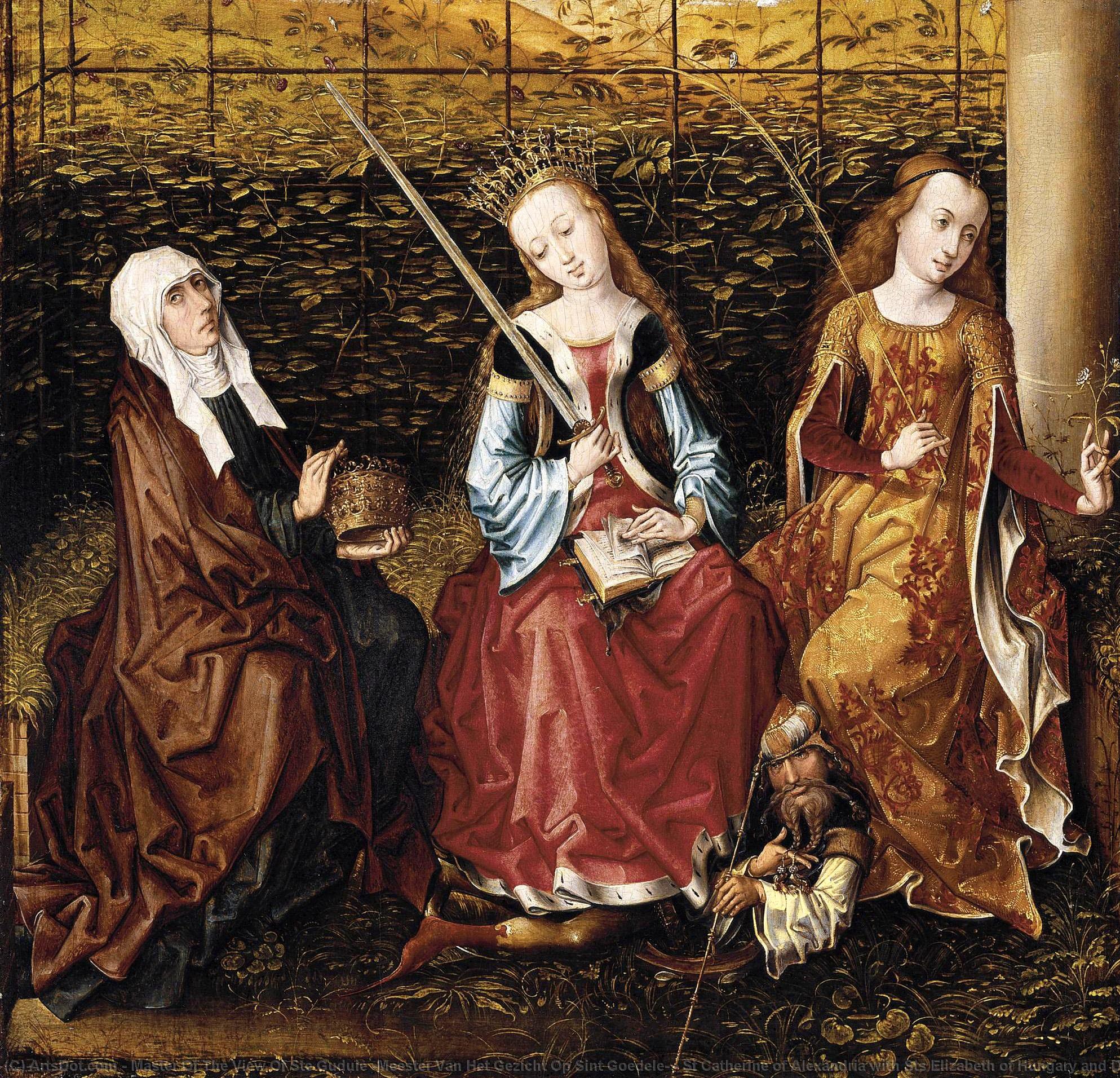 St Catherine Of Alexandria With Sts Elizabeth Of Hungary And Dorothy — Master Of The View Of Ste Gudule (meester Van Het Gezicht Op Sint Goedele)