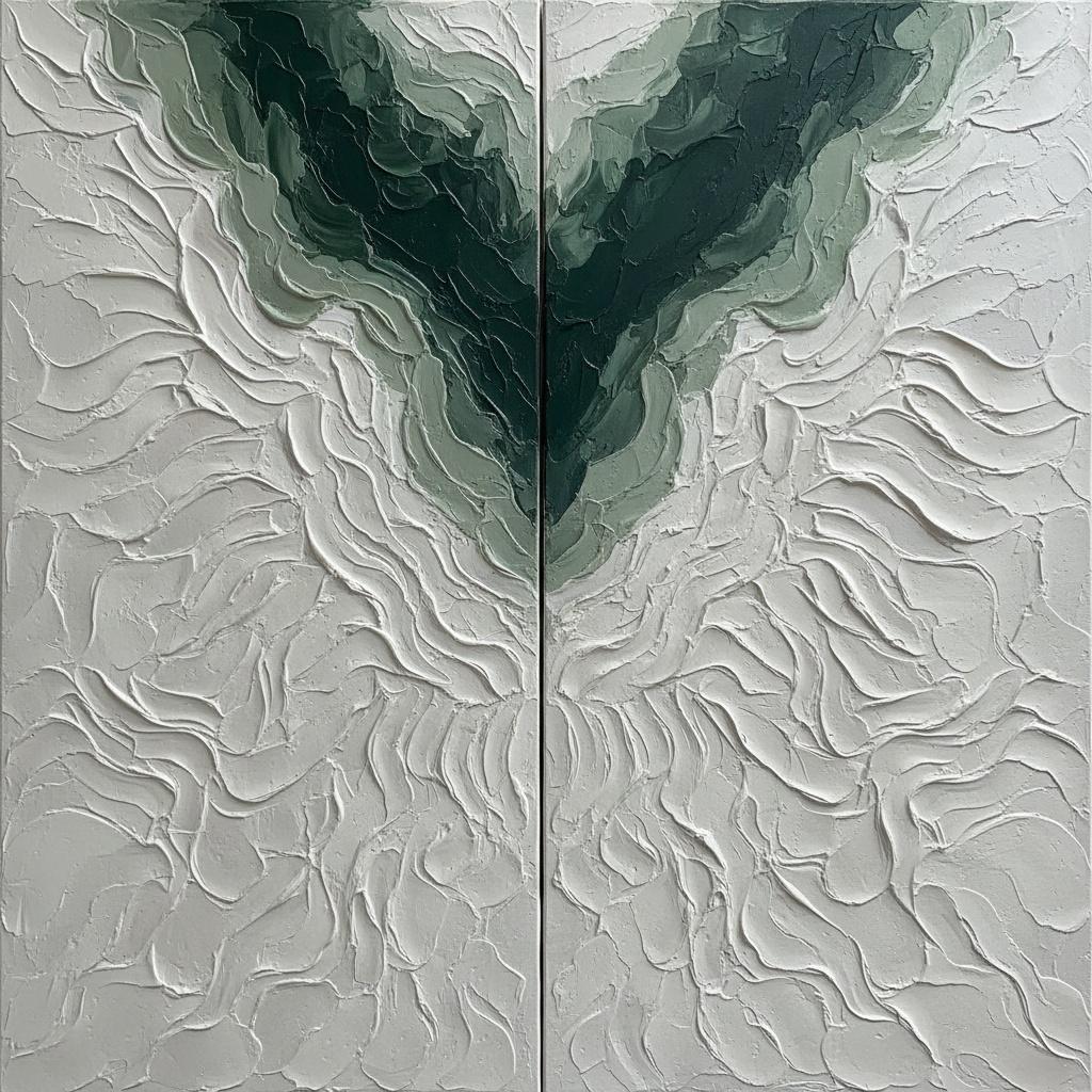 Monolithic Strata In Emerald And Bone: A Meditative Study Of Sculptural Relief — David Moreau